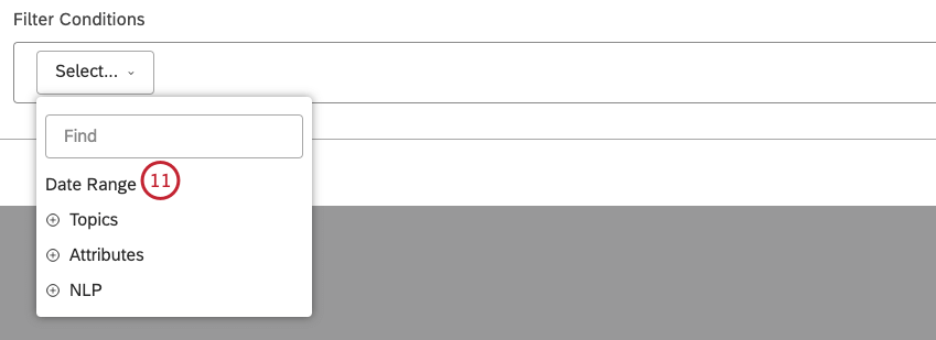 Selezionare Intervallo di date per definire un intervallo di date personalizzato per filtrare i feedback in base alla data. 